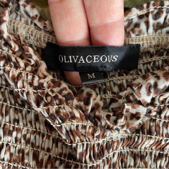 Smocked Animal Leopard Print Mini Dress MEDIUM - Picture 8 of 10